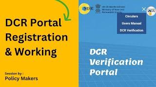 DCR Portal Registration & Working