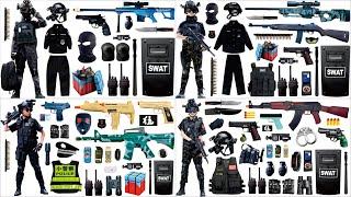Open Box Special Forces Toy Set Collection, AK47 Assault Rifle, Submachine Gun, Glock Pistol, Shield