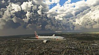 SCARY STORMY LANDING IN BOSTON | American 777-200 | Microsoft Flight Simulator