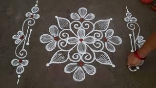 daily rangoli design 2*2dots small  kolam easy rangoli simple rangoli daily muggulu Anu'sworld