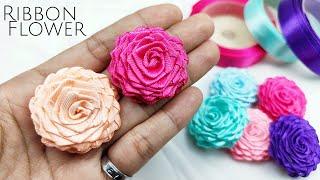 DIY satin ribbon roses/how to make Roses with satin ribbon