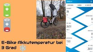 Temperatur beim  E-Bike -Akku im Fahrbetrieb .Prima dafür die eConnect App von Fischer als Hilfe