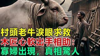 民間故事：村頭老牛淚眼求救，木匠心軟出手相助：寡婦出現，真相驚人