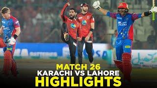 PSL 9 | Full Highlights | Karachi Kings vs Lahore Qalandars | Match 26 | M2A1A