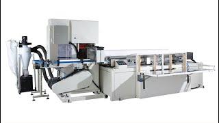 Automatic 450 mm diameter maxi roll paper band saw cutting machine