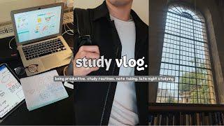 study vlog | being productive, study routines, note-taking, late night studying