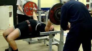 Julian Massey 2nd lift 145k British Unequipped Bench Press 2009 Birmingham