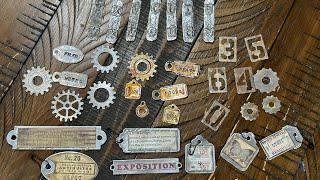 Craft With Me - Faux Metal Tags and Tidbits Plus 3 Ways To Distress Them