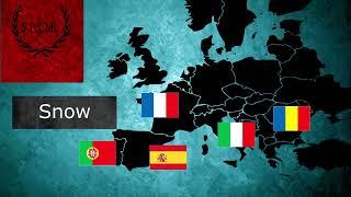 Weather - Romance languages compared to Latin