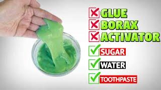 NO GLUE NO BORAX SLIME VIDEO/I TRIED TO MAKE SLIME WITH WATER SUGAR AND TOOTHPASTE/SLIME MAKING EASY