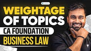 Weightage of Topics CA Foundation | Business Law | CA CS Shantam Gupta