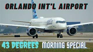 [4K] ORLANDO INTERNATIONAL AIRPORT 43 DEGREE UP-CLOSE PLANE SPOTTING AIRCRAFT ID A220 767 1/23/22.