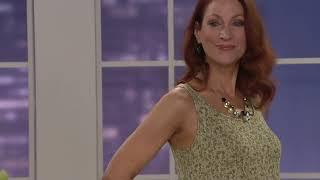 LOGO by Lori Goldstein Printed Dress with Flounce Detail on QVC