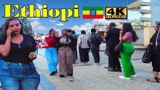 ገራሚው ሰፈር 5 ኪሎ  Addis Ababa Walking Tour (547) Piassa  Ethiopia [4K]