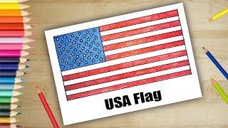 How to Draw USA flag | Drawing easy for kids