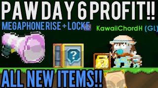 PAW DAY 6 PROFIT 2021 + ALL NEW ITEMS!! (LOCKE AND NEW MEGAPHONE) | Growtopia