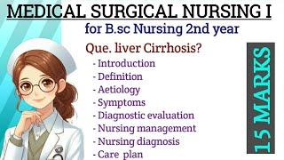 Liver cirrhosis !! BSc. Nursing 2nd year !! Medical surgical nursing! #nursing #nursingdegree #study