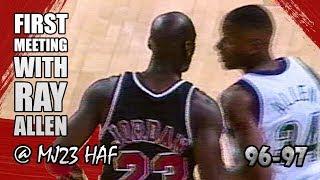 Michael Jordan vs Ray Allen Highlights Bulls vs Bucks (1996.12.03)-Rookie Ray Got SCHOOLED!