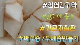 감기 , 기관지에 좋은 건강식 천연감기약 / 아기가 먹어도 안전한 무배즙 감기약 /pear juice