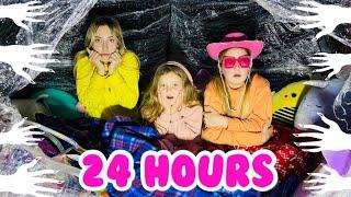 24 HOURS Overnight Challenge Went WRONG!!! Sisters Play Toys