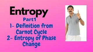 Entropy Part 1 /Definition from Carnot Cycle/Entropy of Phase Change /AJT Chemistry