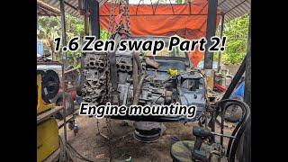 B - Zen 1.6 swap build part 2 | engine mounts, gearbox pairing and fiberglass