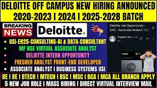 Deloitte Biggest OFF Campus Recruitment Drive For 2022 | 2023| 2024 | 2025 | 2026| 2027 | 2028 Batch