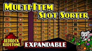 Multi-Item Slot Sorter Expandable | Minecraft Bedrock Redstone Tutorial | MCPE XBOX PS