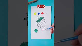 Mixing Paints for a Fun Strawberry Surprise!  #drawing #kids