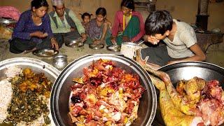 village chicken curry and rice cooking eating by dharme family  || Rural Nepal @ruralnepall