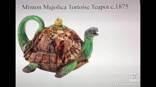 Minton Majolica Tortoise Teapot & Cover c.1875