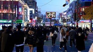 [4K 사람많은 홍대 걷기]11.21(목)ㅣ Walking through Hongdae on a crowded Thursday  #seoul#hongdae#walking#홍대#걷기