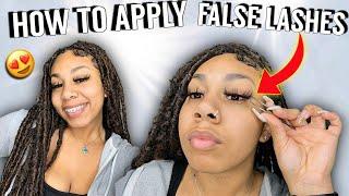 HOW TO APPLY 25MM FALSE EYELASHES (3D MINK LASHES) For Beginners Very Detailed! | KDiani