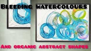 Bleeding watercolours and organic abstract shapes, easy to do@JustCreateReihanTrandafir