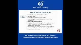 FSMA Food Traceability: What are Critical Tracking Events (CTEs?)