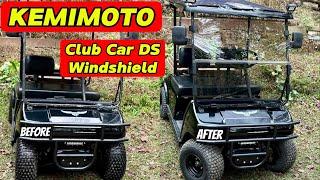 KEMIMOTO Club Car DS Golf Cart Windshield Review and How To Install Golf Cart Windshield