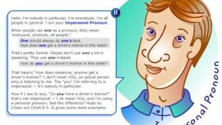 #Ad8 5 Pronouns Using you one & theyas impersonal pronouns