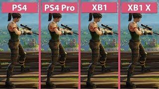 [4K] Fortnite Battle Royale – PS4 PS4 Pro Xbox One Xbox One X Frame Rate Test & Graphics Comparison