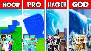 Minecraft - NOOB vs PRO vs HACKER vs GOD : FAMILY EPIC TSUNAMI APOCALYPSE in Minecraft Animation