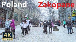 Zakopane Poland  4K Winter Heavy Snowfall January 2022