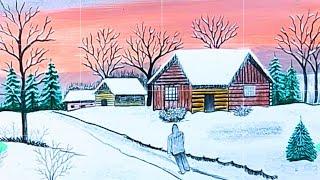 How to Paint a Winter Wonderland | Relaxing Landscape Art | Step-by-Step Painting Tutorial