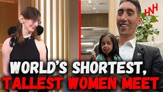 "World's Smallest Woman Discusses Life's Challenges in Interview with Tallest Woman"