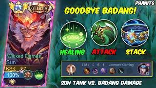 TRICKS TO DOMINATE BADANG IN EXP LANE! (100% broken!) | SUN BEST BUILD AND EMBLEM ~ MOBILE LEGEND