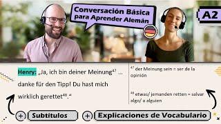 Conversación Básica en Alemán A2 para Leer y Escuchar  | Diálogo para Aprender Alemán