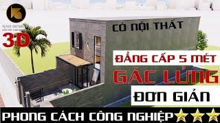 ĐẲNG CẤP GÁC LỬNG ĐỘC ĐÁO -  Nhà gác lửng phong cách Công Nghiệp | tiny house design 3D