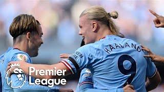 Erling Haaland's hat-trick performance v. Manchester United in full | Premier League | NBC Sports