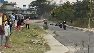 Rajkumar karki bike accident at pokhara in yamaha bike race