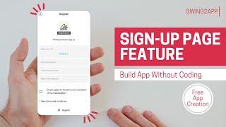 Build App Sign-up Page Without Coding | Swing2App |