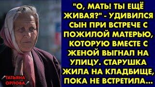 "О, мать! Ты ещё живая?" - удивился сын при встрече с пожилой матерью, которую вместе с женой выгнал