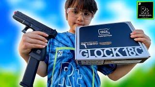 7 year old gets his Dream Pistol! **Glock 18C Airsoft**